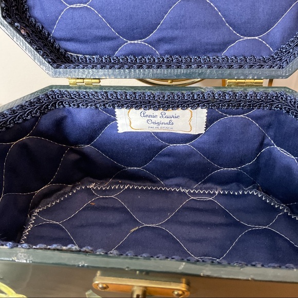 Vintage Annie Laurie Originals Palm Box Bag 3D Bird Decoupage Handbag 1950s Rare - Picture 12 of 13